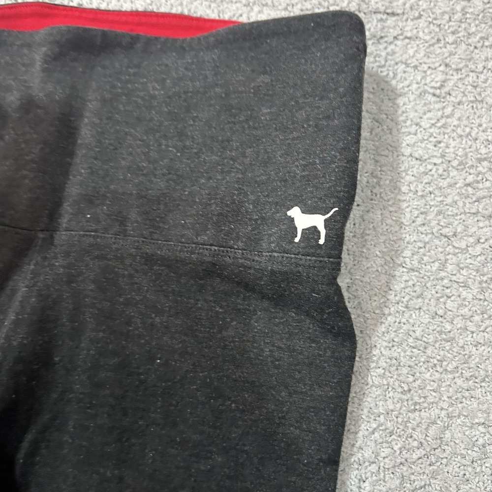 PINK Victoria's Secret Colorblock Leggings Gray Red S Athleisure Sporty Y2K Gym - Picture 3 of 5